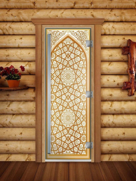 Дверь для сауны DoorWood Престиж А026 с фотопечатью, 70х190, коробка ольха