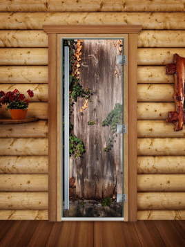 Дверь для сауны DoorWood Престиж А030 с фотопечатью, 70х190, коробка ольха