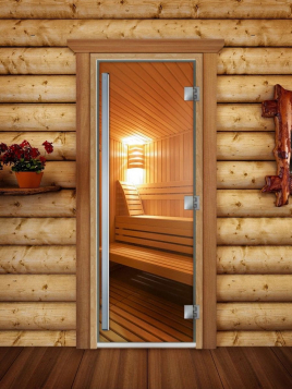 Дверь для сауны DoorWood Престиж А031 с фотопечатью, 70х190, коробка ольха